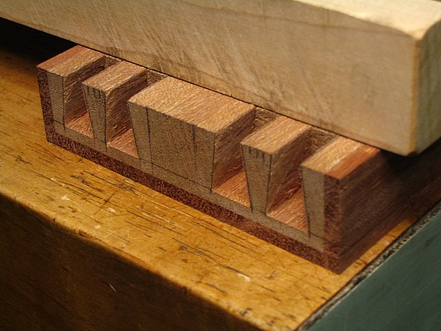 Pins Cut In Drawer Front CloseUp
